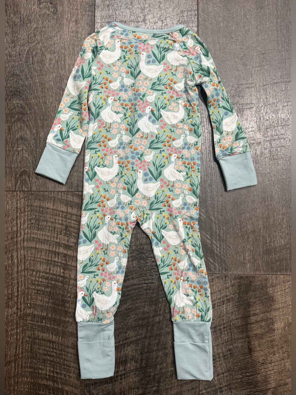 Bamboo Zipper Sleeper Floral Goose Print 12-18 m - Picture 2 of 3